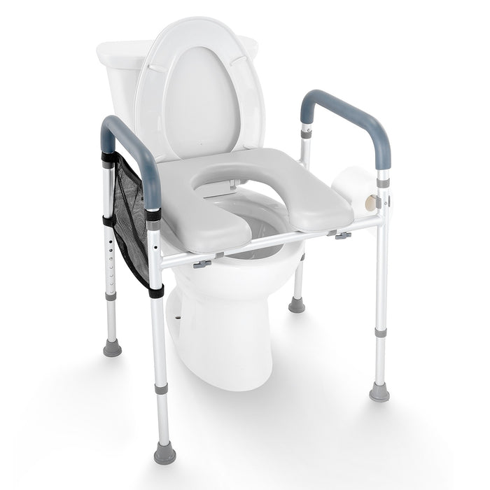 Non - Slip 350LBS Toilet Seat Riser for Seniors with Padded Arms - Monsta Online