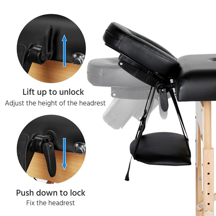 Pro - Grade Folding Massage Table with Adjustable Headrest and Arm Supports - Monsta Online