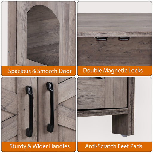 Modern Cat Litter Box Enclosure Furniture with Elegant Barn - Style Door - Monsta Online