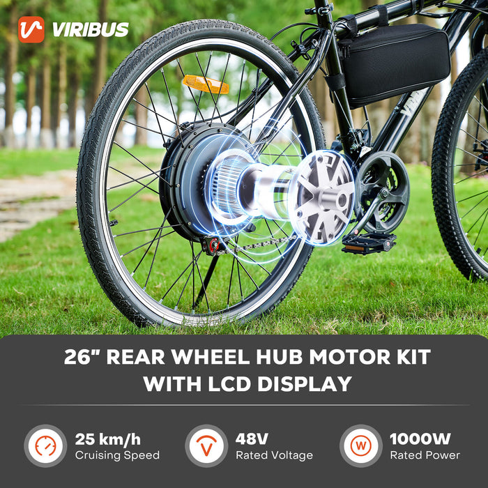 1000W High - Performance eBike Conversion Kit 48V Rear Wheel with Digital Display - Monsta Online