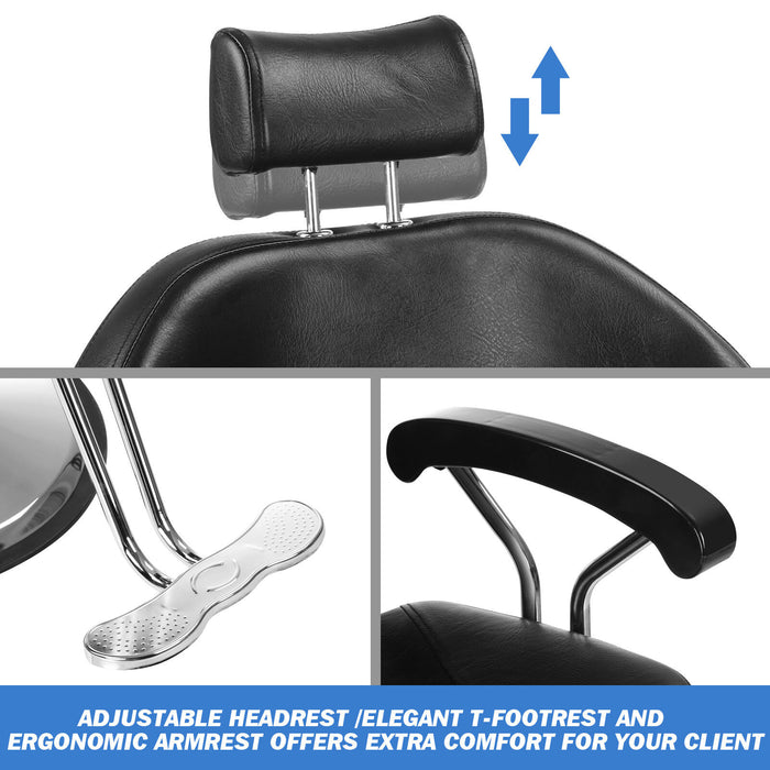 Professional 360° Reclining Barber Chair with Hydraulic Lift for Styling and Shampoo - Monsta Online