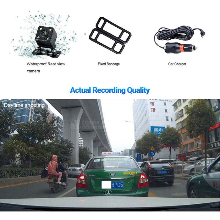 Dual Dashboard Rearview Mirror Camera With 1080P HD Recording - Monsta Online