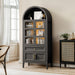 Luxury 71" Wooden Arch Display Storage Cabinet With Glass Doors and LED Lights - Monsta Online