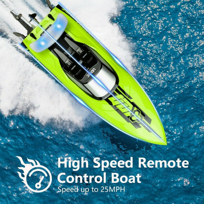 Brushless 25MPH High - Speed RC Racing Boat With LED Light - Monsta Online