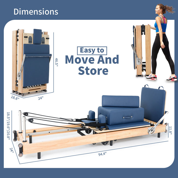 Premium Wooden Pilates Reformer Machine for Home and Studio Workouts - Monsta Online