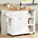 Modern 37" Rolling Kitchen Island Cart Cabinet With Drawer and Shelves - Monsta Online