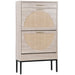Modern Shoe Cabinet with Rattan Flip Drawers and Metal Frame - Monsta Online