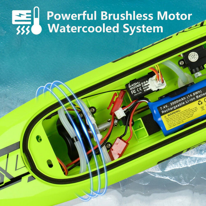 Brushless 25MPH High - Speed RC Racing Boat With LED Light - Monsta Online