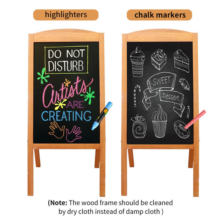 Double - Sided Magnetic Chalkboard - 40" x 20" Large Rustic Chalk Board for Business, Weddings, and Menus - Monsta Online
