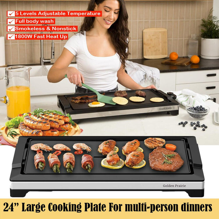 Smokeless Portable 1800W Electric Griddle Nonstick with Precision Temp Control - Monsta Online