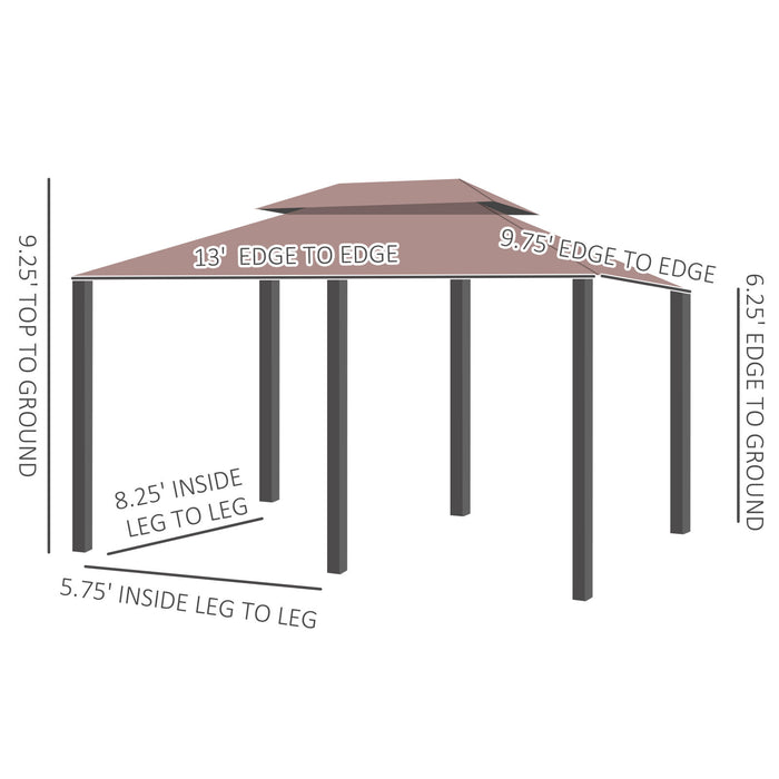 Durable 10x13 Ft Patio Gazebo with Vented Roof for BBQ and Parties - Monsta Online