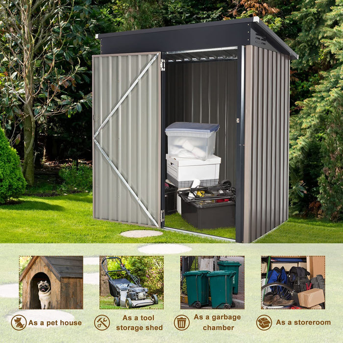 Heavy - Duty 5x3FT Metal Outdoor Garden Shed for Tools and Equipment Storage - Monsta Online
