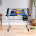 Adjustable Rolling Drawing Drafting Table - Tempered Glass Art Craft Work Station - Monsta Online