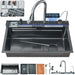 Modern 29.5" Stainless Steel Drop - In Waterfall Kitchen Sink with Pull Down Faucet - Monsta Online