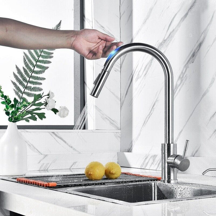 Modern Touch - Activated Kitchen Sink Faucet with Easy Pull Down Spray - Monsta Online