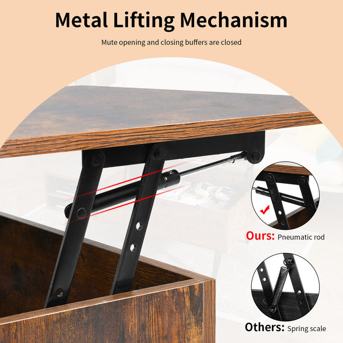 Modern Lift - Top Coffee Table with Hidden Compartment and Adjustable Space - Monsta Online