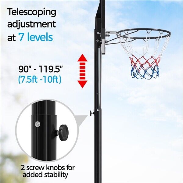 Pro - Style 10FT Portable Basketball Hoop With Telescoping Adjustment - Monsta Online