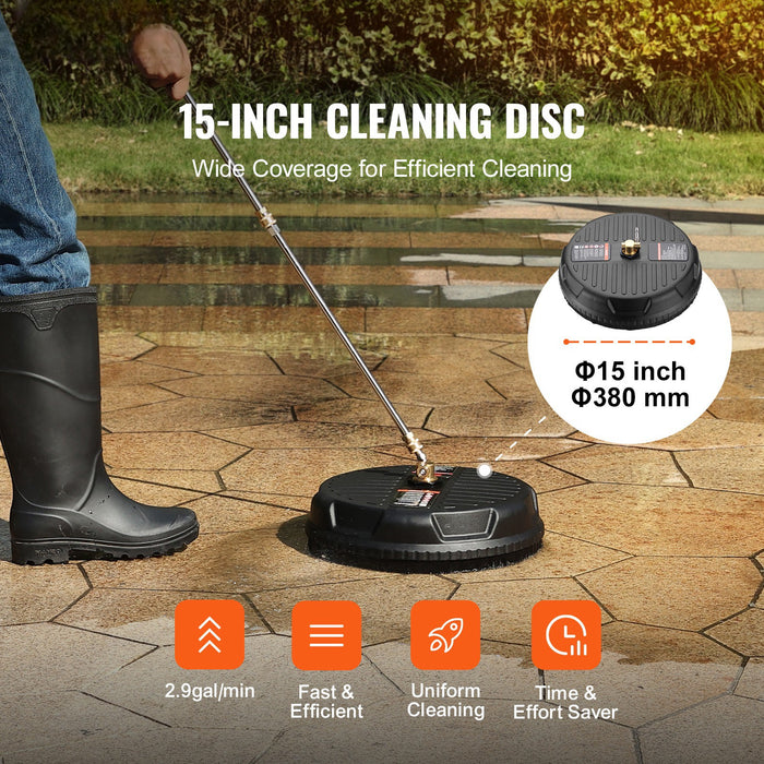 Heavy - Duty 15" 4000 PSI Pressure Washer Surface Cleaner with 2 Extension Wands - Monsta Online