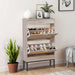 Modern Shoe Cabinet with Rattan Flip Drawers and Metal Frame - Monsta Online