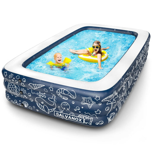 Large 10x6FT Inflatable Blow Up Pool for Family Fun and Relaxation - Monsta Online