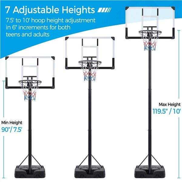 Pro - Style 10FT Portable Basketball Hoop With Telescoping Adjustment - Monsta Online