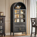 Luxury 71" Wooden Arch Display Storage Cabinet With Glass Doors and LED Lights - Monsta Online