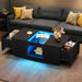 40" Modern LED Coffee Table with Hidden Storage Drawers and Charging Station - Monsta Online