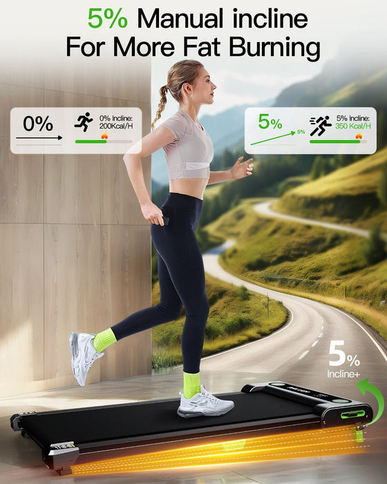 300LBS Portable Walking Pad with Incline Quiet Under Desk Treadmill - Monsta Online