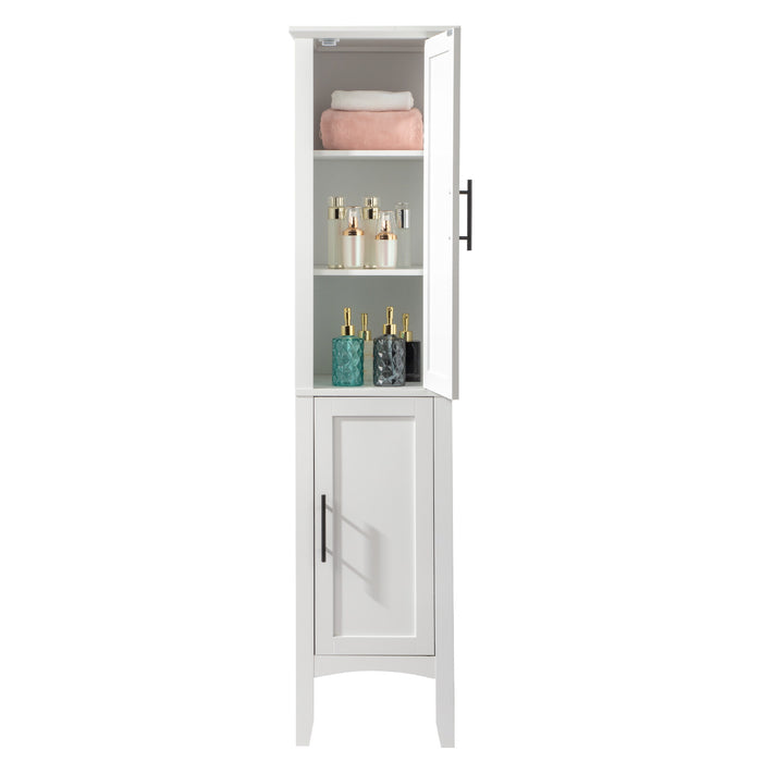 Tall Bathroom Cabinet with 5 Spacious Shelves for Pantry or Bathroom Use