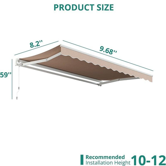 Premium Retractable Patio Awning Sunshade Cover For UV Protection - Monsta Online