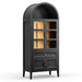 Luxury 71" Wooden Arch Display Storage Cabinet With Glass Doors and LED Lights - Monsta Online
