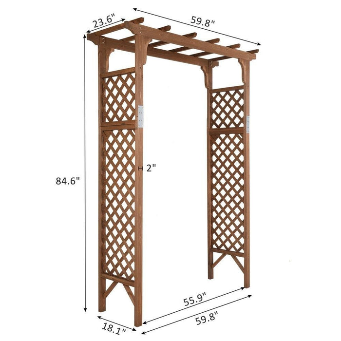 7FT Wooden Garden Arch Arbor Trellis Pergola – Outdoor Wooden Patio - Monsta Online