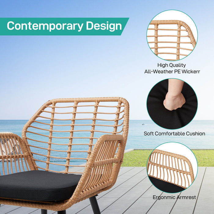 Modern 4 - Piece Rattan Table and Chair Patio Furniture Set for Relaxation - Monsta Online