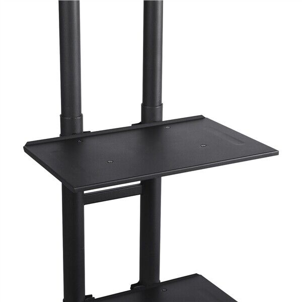 Height Adjustable Rolling TV Stand with Storage Shelves for 32–75 Inch Screens - Monsta Online