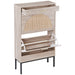 Modern Shoe Cabinet with Rattan Flip Drawers and Metal Frame - Monsta Online