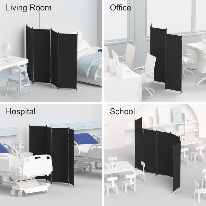 Foldable 4 Panel Privacy Screen Room Divider 88" with Freestanding Stability for Any Space - Monsta Online