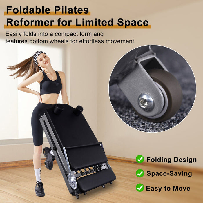 Professional Pilates Reformer Machine with Spring Resistance and Easy Storage - Monsta Online
