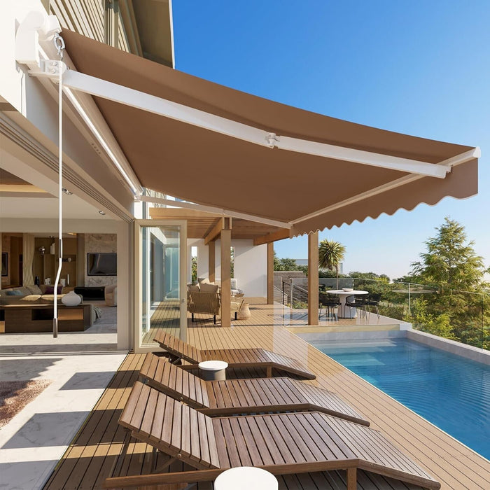 Premium Retractable Patio Awning Sunshade Cover For UV Protection - Monsta Online