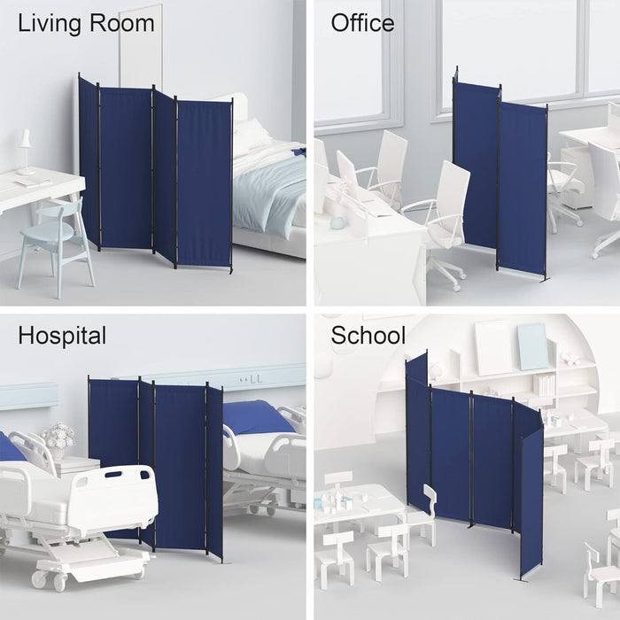 Foldable 4 Panel Privacy Screen Room Divider 88" with Freestanding Stability for Any Space - Monsta Online