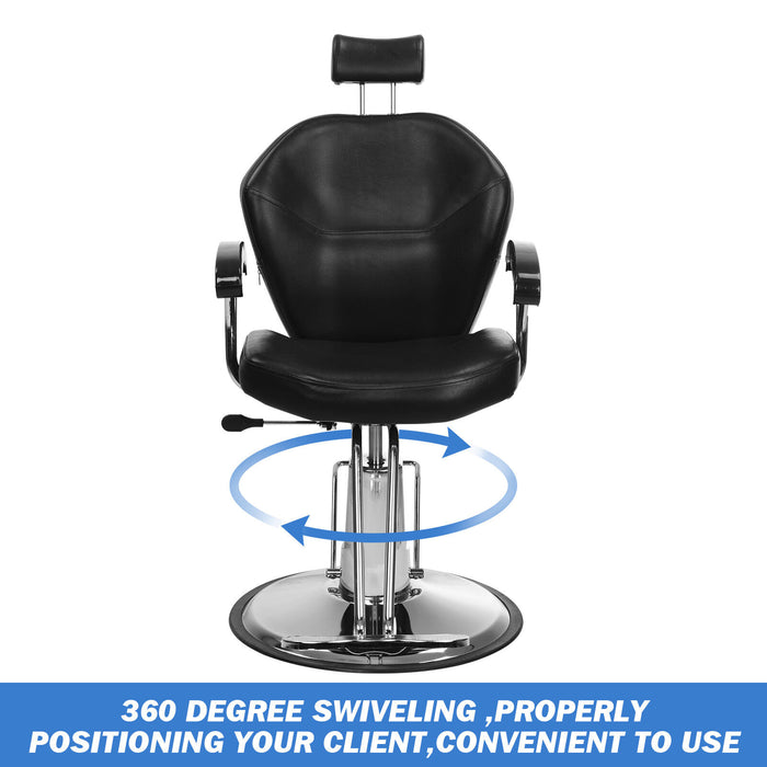 Professional 360° Reclining Barber Chair with Hydraulic Lift for Styling and Shampoo - Monsta Online
