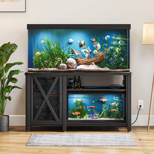 Premium 75 Gallon Metal Fish Tank Stand with Built - In Power Outlet - Monsta Online