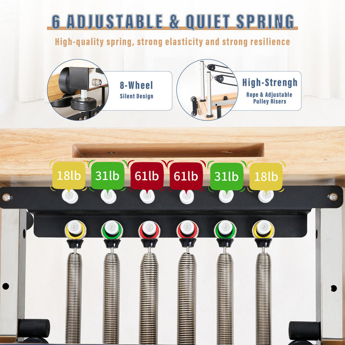 Premium Wooden Pilates Reformer Machine for Home and Studio Workouts - Monsta Online