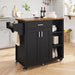 Modern 37" Rolling Kitchen Island Cart Cabinet With Drawer and Shelves - Monsta Online