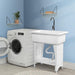 Multi Purpose Utility Laundry Sink with Stainless Steel Faucet and Removable Drainboard - Monsta Online