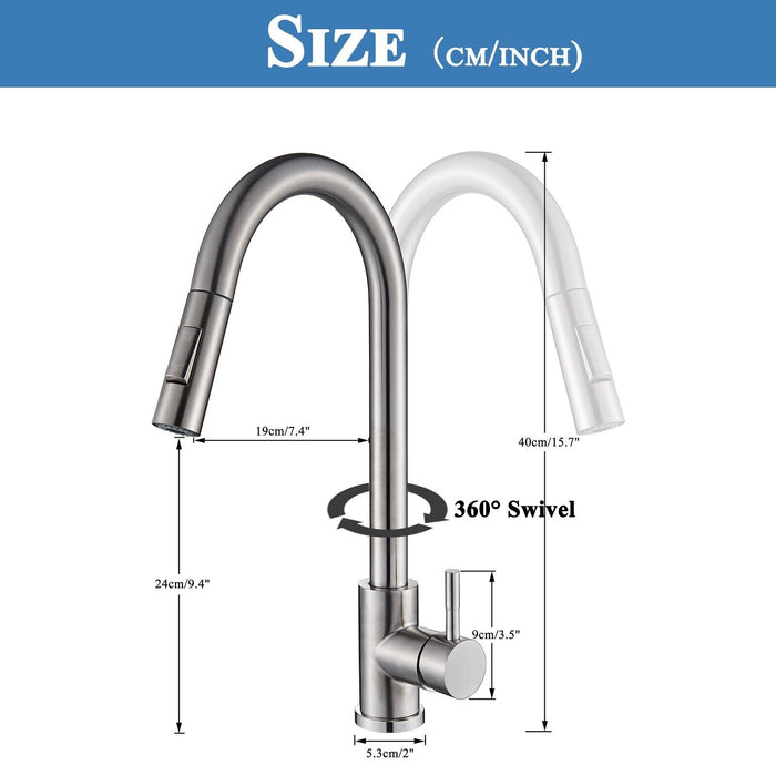 Ergonomic Single - Handle Pull - Down Kitchen Faucet with Pull Down Sprayer - Monsta Online