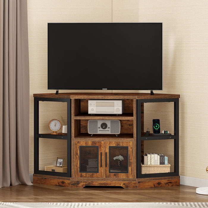 Corner TV Stand with Media Console and Storage Cabinet – Up to 55" TVs - Monsta Online