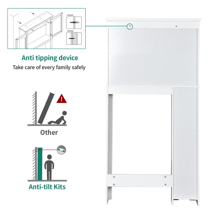 Modern Over The Toilet Cabinet with 2 Doors and Customizable Shelving - Monsta Online