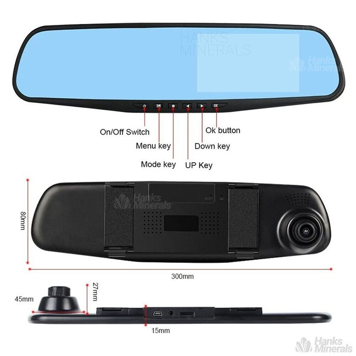 Dual Dashboard Rearview Mirror Camera With 1080P HD Recording - Monsta Online