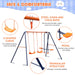 Durable 440LBS Outdoor Swing Set for Kids with Glider and 2 Seats - Monsta Online