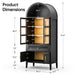 Luxury 71" Wooden Arch Display Storage Cabinet With Glass Doors and LED Lights - Monsta Online